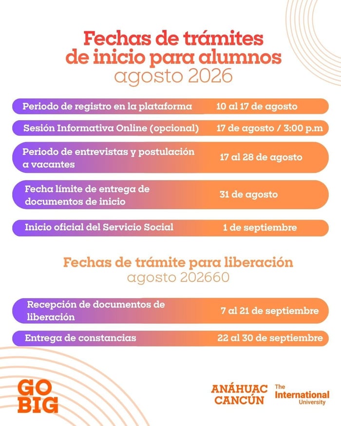 Calendario Servicio Social