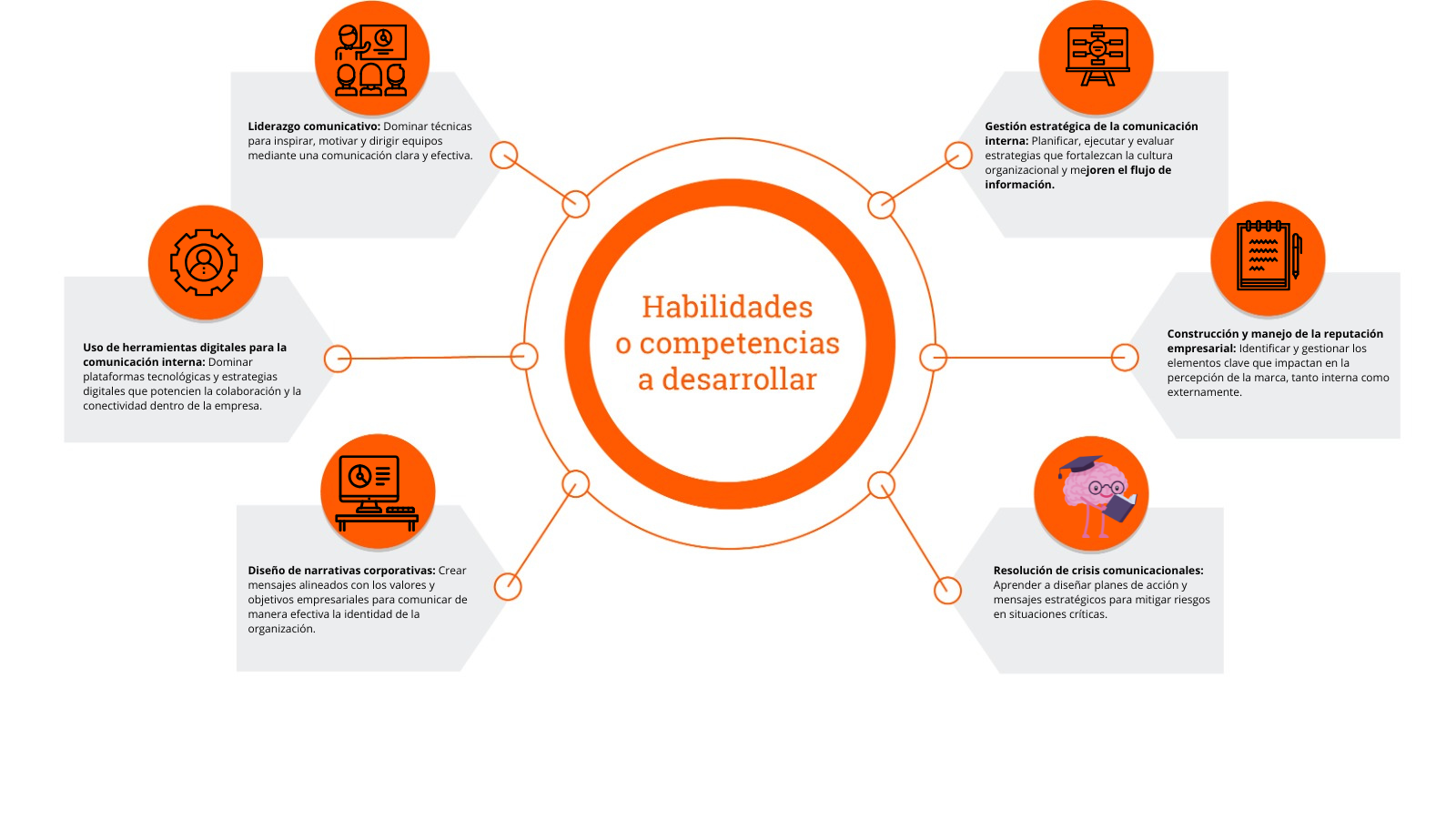 Habilidades a desarrollar  Diplomado en Herramientas de Comunicación Interna y Reputación Empresarial